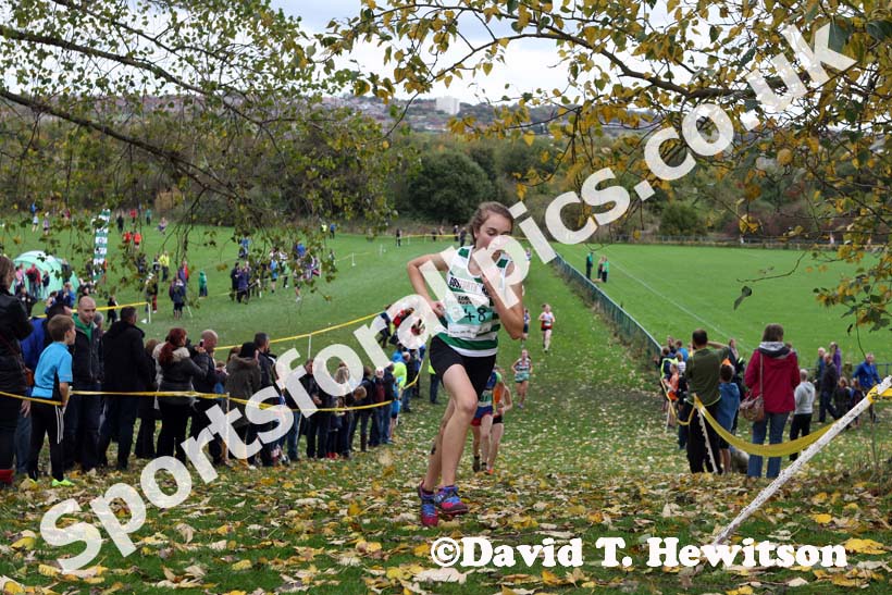 Under-15 girls Green 348 North East Harrier League, Blaydon. Photo: David T. Hewitson/Sports for All Pics